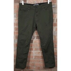 Stone Falcon Mens 36x28 Slim Fit Pants Stretch Zip Fly Green